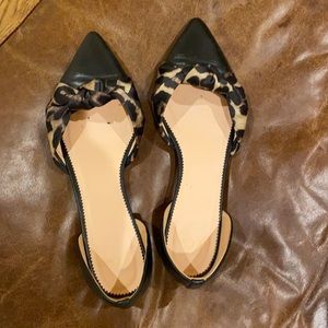 J. Crew black/leopard flats